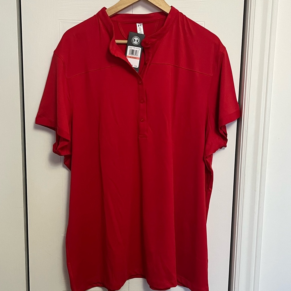 Under Armour Red Casual Button Down Shirt